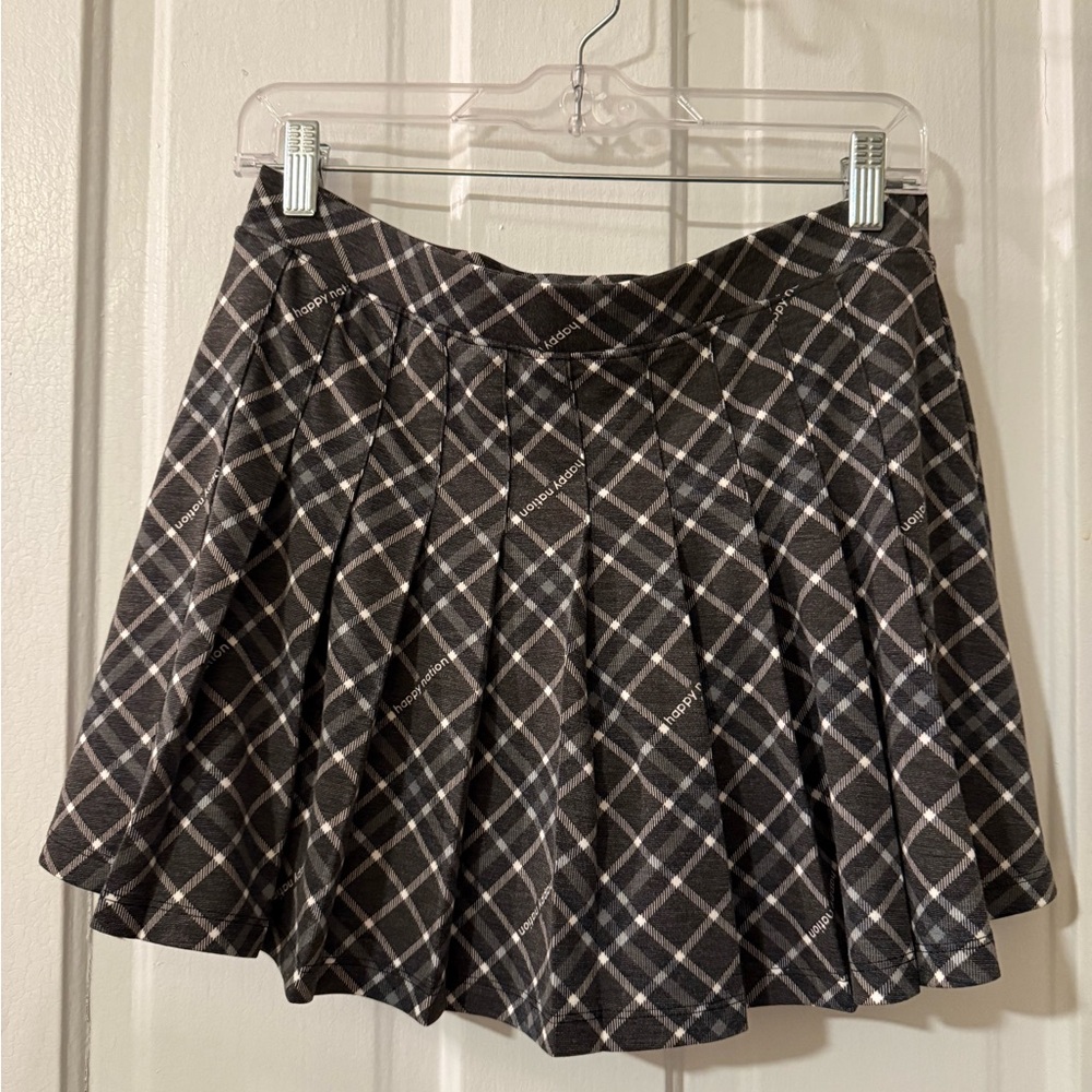 NWT PINK Victoria’s Secret Happy Nation Pleated Tennis Skort Grey Plaid Kids XL